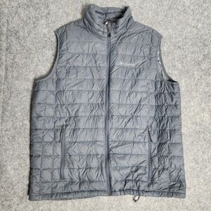 Columbia Puffer Vest Men 2XT XXL Tall Gray Quilted Omni Heat Duck Down Feathers
